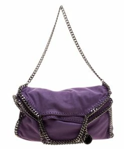 Cheap 🎉 Stella McCartney Purple Faux Leather Falabella Fold Over Tote For 👩 Women 👍 -Stella McCartney Shop luxury women stella mccartney used handbags p129865 0003