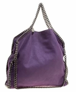Cheap 🎉 Stella McCartney Purple Faux Leather Falabella Fold Over Tote For 👩 Women 👍 -Stella McCartney Shop luxury women stella mccartney used handbags p129865 0004