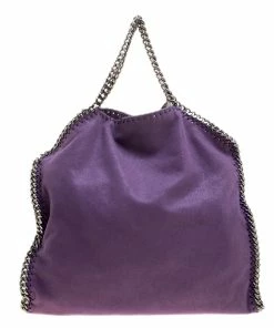 Cheap 🎉 Stella McCartney Purple Faux Leather Falabella Fold Over Tote For 👩 Women 👍 -Stella McCartney Shop luxury women stella mccartney used handbags p129865 0005