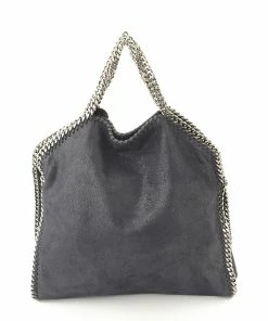 Hot Sale 🧨 Stella McCartney Navy Shaggy Deer Faux-Leather Falabella Fold Over Tote For 👩 Women 🧨 -Stella McCartney Shop luxury women stella mccartney used handbags p133906 003