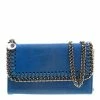 Best Pirce ⭐ Stella McCartney Blue Faux Suede Falabella Phone Wallet On Chain For 👩 Women 🔔