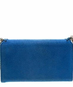 Best Pirce ⭐ Stella McCartney Blue Faux Suede Falabella Phone Wallet On Chain For 👩 Women 🔔 -Stella McCartney Shop luxury women stella mccartney used handbags p134571 004