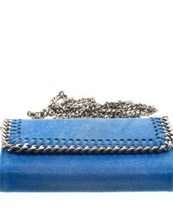 Best Pirce ⭐ Stella McCartney Blue Faux Suede Falabella Phone Wallet On Chain For 👩 Women 🔔 -Stella McCartney Shop luxury women stella mccartney used handbags p134571 006