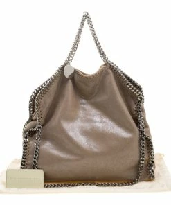 Top 10 😀 Stella McCartney Dark Beige Faux Leather Falabella Fold Over Tote For 👩 Women 🌟 -Stella McCartney Shop luxury women stella mccartney used handbags p136125 009