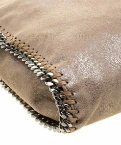 Top 10 😀 Stella McCartney Dark Beige Faux Leather Falabella Fold Over Tote For 👩 Women 🌟 -Stella McCartney Shop luxury women stella mccartney used handbags p136125 010