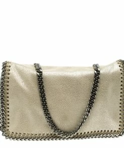 Cheap 👏 Stella McCartney Cream Leather Falabella Crossbody Bag For 👩 Women 🔔