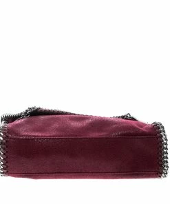 Cheapest ❤️ Stella McCartney Burgundy Faux Leather Falabella Shoulder Bag For 👩 Women ⭐ -Stella McCartney Shop luxury women stella mccartney used handbags p146004 006