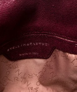 Cheapest ❤️ Stella McCartney Burgundy Faux Leather Falabella Shoulder Bag For 👩 Women ⭐ -Stella McCartney Shop luxury women stella mccartney used handbags p146004 008