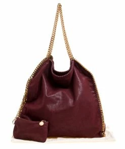 Wholesale ⌛ Stella McCartney Burgundy Faux Leather Large Falabella Tote For 👩 Women ✔️ -Stella McCartney Shop luxury women stella mccartney used handbags p149523 0009