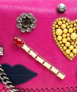 Cheapest 😉 Stella McCartney Pink Faux Leather Embellished Falabella Crossbody Bag For 👩 Women 😉 -Stella McCartney Shop luxury women stella mccartney used handbags p150135 0005