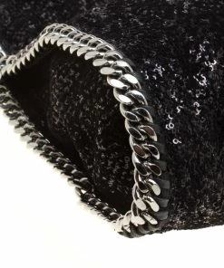 Promo 🛒 Stella McCartney Black Sequins And Velvet Small Falabella Tote For 👩 Women ⭐ -Stella McCartney Shop luxury women stella mccartney used handbags p159175 0012