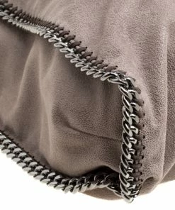 Best Sale 🎉 Stella McCartney Grey Faux Leather Large Falabella Tote For 👩 Women 🔔 -Stella McCartney Shop luxury women stella mccartney used handbags p165077 004