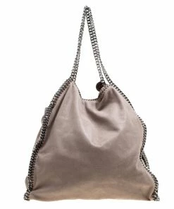 Best Sale 🎉 Stella McCartney Grey Faux Leather Large Falabella Tote For 👩 Women 🔔 -Stella McCartney Shop luxury women stella mccartney used handbags p165077 006