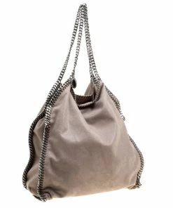Best Sale 🎉 Stella McCartney Grey Faux Leather Large Falabella Tote For 👩 Women 🔔 -Stella McCartney Shop luxury women stella mccartney used handbags p165077 007