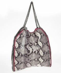 Promo 😉 Stella McCartney Animal Chalk Falabella Faux Snakeskin Tote For 👩 Women ⌛ -Stella McCartney Shop luxury women stella mccartney used handbags p16787 003