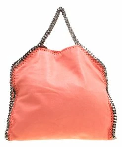 Wholesale 😍 Stella McCartney Coral Faux Leather Small Falabella Tote For 👩 Women 🔔 -Stella McCartney Shop luxury women stella mccartney used handbags p168077 007