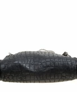 Wholesale 🌟 Stella McCartney Black Croc Embossed Faux Leather Small Falabella Tote For 👩 Women 🛒 -Stella McCartney Shop luxury women stella mccartney used handbags p170629 006