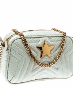 Cheap 👍 Stella McCartney Off White Faux Python Star Crossbody Bag For 👩 Women 💯 -Stella McCartney Shop luxury women stella mccartney used handbags p180984 007