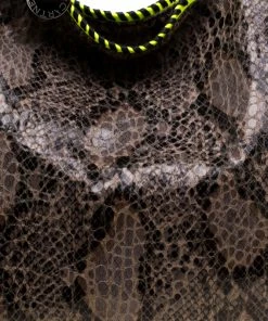Cheap ✨ Stella McCartney Taupe/Neon Green Faux-Python Falabella Tote Bag For 👩 Women 😍 -Stella McCartney Shop luxury women stella mccartney used handbags p183832 009