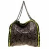 Cheap ✨ Stella McCartney Taupe/Neon Green Faux-Python Falabella Tote Bag For 👩 Women 😍 -Stella McCartney Shop luxury women stella mccartney used handbags p183832 010