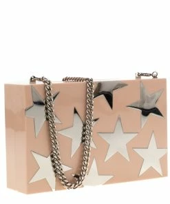 Outlet 🤩 Stella McCartney Blush Pink Plexiglass Stars Clutch For 👩 Women 👍 -Stella McCartney Shop luxury women stella mccartney used handbags p185868 007