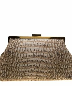 Cheap ❤️ Stella McCartney Crocodile Print Canvas Oversized Clutch For 👩 Women ❤️