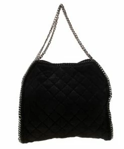 Best Pirce 🥰 Stella Mccartney Black Quilted Faux Leather Falabella Shaggy Deer Tote For 👩 Women ⌛ -Stella McCartney Shop luxury women stella mccartney used handbags p186067 005