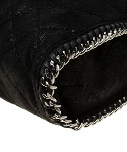 Best Pirce 🥰 Stella Mccartney Black Quilted Faux Leather Falabella Shaggy Deer Tote For 👩 Women ⌛ -Stella McCartney Shop luxury women stella mccartney used handbags p186067 010