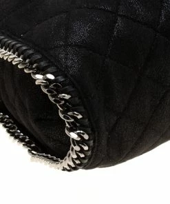 Best Pirce 🥰 Stella Mccartney Black Quilted Faux Leather Falabella Shaggy Deer Tote For 👩 Women ⌛ -Stella McCartney Shop luxury women stella mccartney used handbags p186067 011