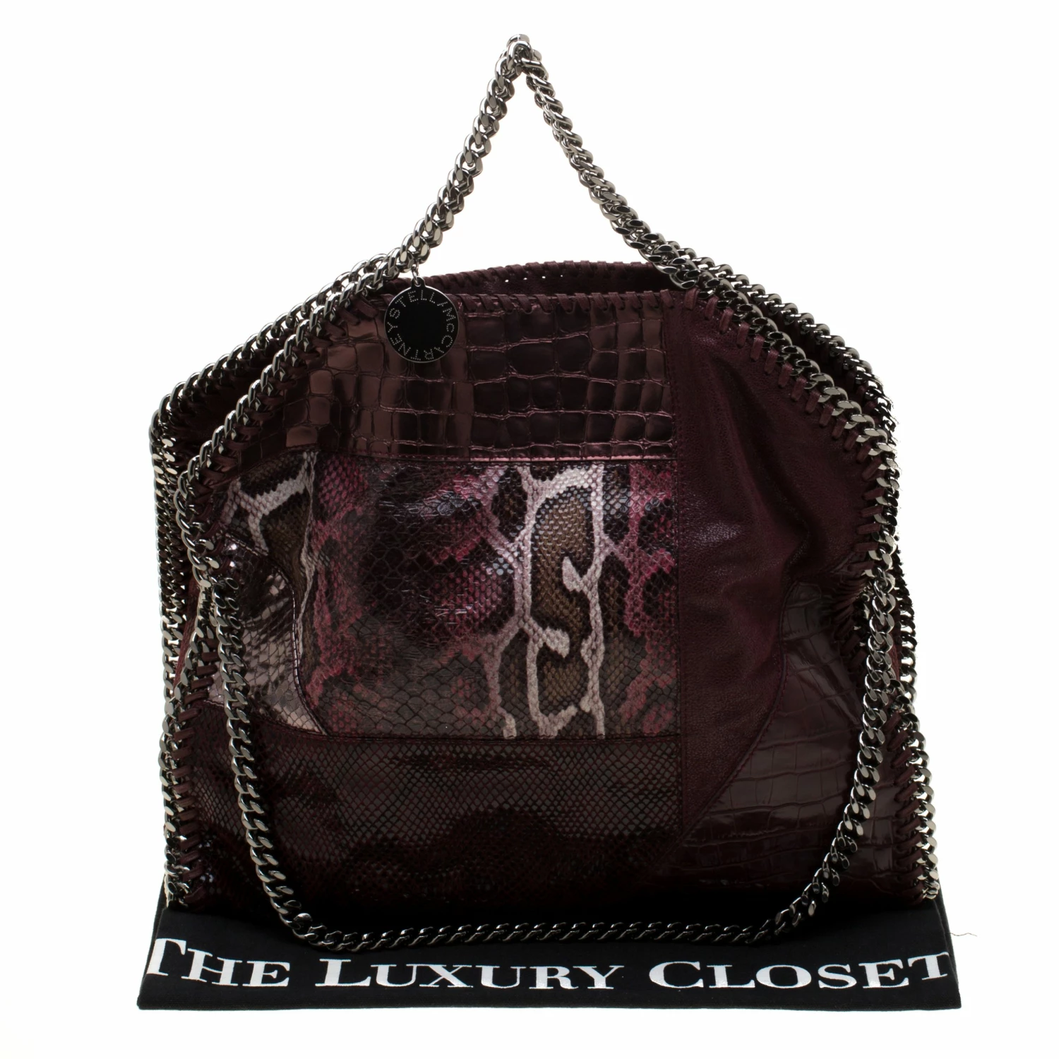Wholesale โค๏ธ Stella McCartney Burgundy Faux-Python And Crocodile Embossed Leather Falabella Tote Bag For ๐ฉ Women ๐ 11 Wholesale โค๏ธ Stella McCartney Burgundy Faux-Python And Crocodile Embossed Leather Falabella Tote Bag For ๐ฉ Women ๐ - Image 9