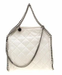 New 😉 Stella McCartney Off White Faux Leather Mini Falabella Tote For 👩 Women ❤️
