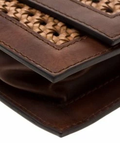 Hot Sale 👍 Stella McCartney Woven Faux Leather Flap Clutch For 👩 Women 🌟 -Stella McCartney Shop luxury women stella mccartney used handbags p194330 008