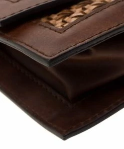 Hot Sale 👍 Stella McCartney Woven Faux Leather Flap Clutch For 👩 Women 🌟 -Stella McCartney Shop luxury women stella mccartney used handbags p194330 009