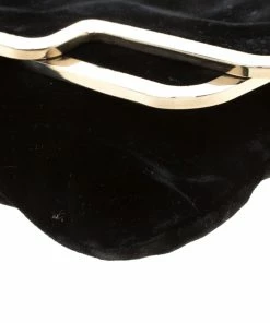 Discount ✨ Stella McCartney Black Velvet Metal Clutch For 👩 Women 🎉 -Stella McCartney Shop luxury women stella mccartney used handbags p194414 010
