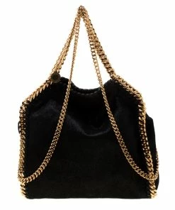 Top 10 🎁 Stella McCartney Black Faux Leather Mini Falabella Shaggy Deer Tote For 👩 Women ✨