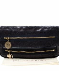 Top 10 ❤️ Stella McCartney Navy Blue Faux Leather Double Zip Clutch For 👩 Women ⭐ -Stella McCartney Shop luxury women stella mccartney used handbags p196975 008