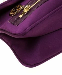 Wholesale 🔥 Stella McCartney Purple Satin Double Zip Clutch For 👩 Women 🎉 -Stella McCartney Shop luxury women stella mccartney used handbags p196978 006