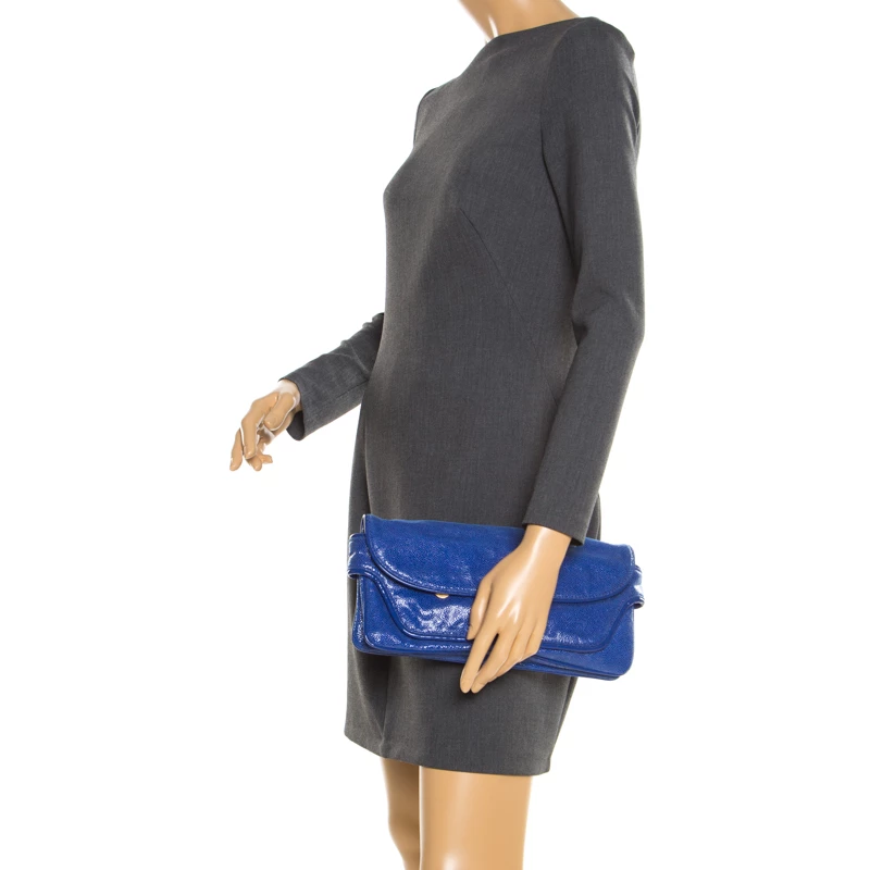 Buy ๐ Stella McCartney Blue Faux Leather Appaloosa Clutch For ๐ฉ Women ๐ฅฐ 4 Buy ๐ Stella McCartney Blue Faux Leather Appaloosa Clutch For ๐ฉ Women ๐ฅฐ - Image 2
