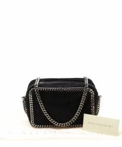 Hot Sale ✨ Stella McCartney Black Shaggy Deer Faux Leather Falabella Crossbody Bag For 👩 Women 🎁 -Stella McCartney Shop luxury women stella mccartney used handbags p198677 006