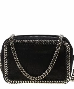 Hot Sale โจ Stella McCartney Black Shaggy Deer Faux Leather Falabella Crossbody Bag For ๐ฉ Women ๐