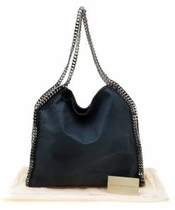 Deals 🔔 Stella McCartney Dark Green Faux Leather Small Falabella Tote For 👩 Women ✔️ -Stella McCartney Shop luxury women stella mccartney used handbags p200550 005