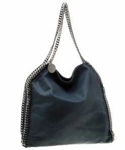 Deals 🔔 Stella McCartney Dark Green Faux Leather Small Falabella Tote For 👩 Women ✔️ -Stella McCartney Shop luxury women stella mccartney used handbags p200550 007