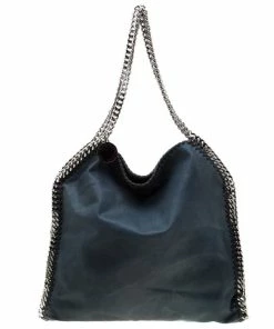 Deals 🔔 Stella McCartney Dark Green Faux Leather Small Falabella Tote For 👩 Women ✔️