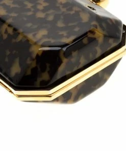 Discount 🎁 Stella McCartney Black/Brown Plexiglass Lucia Clutch For 👩 Women 🥰 -Stella McCartney Shop luxury women stella mccartney used handbags p200787 009