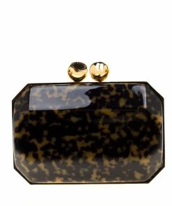 Discount 🎁 Stella McCartney Black/Brown Plexiglass Lucia Clutch For 👩 Women 🥰 -Stella McCartney Shop luxury women stella mccartney used handbags p200787 1560319890 013