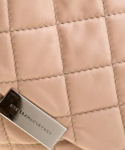 Hot Sale 🔥 Stella McCartney Beige Quilted Faux Leather Medium Beckett Chain Shoulder Bag For 👩 Women 🔥 -Stella McCartney Shop luxury women stella mccartney used handbags p204559 006
