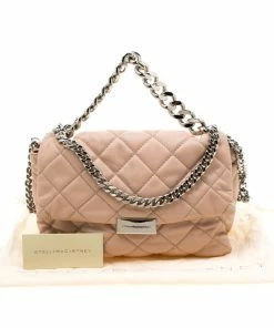 Hot Sale 🔥 Stella McCartney Beige Quilted Faux Leather Medium Beckett Chain Shoulder Bag For 👩 Women 🔥 -Stella McCartney Shop luxury women stella mccartney used handbags p204559 007