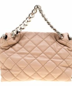 Hot Sale 🔥 Stella McCartney Beige Quilted Faux Leather Medium Beckett Chain Shoulder Bag For 👩 Women 🔥 -Stella McCartney Shop luxury women stella mccartney used handbags p204559 008