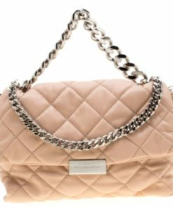 Hot Sale ๐ฅ Stella McCartney Beige Quilted Faux Leather Medium Beckett Chain Shoulder Bag For ๐ฉ Women ๐ฅ