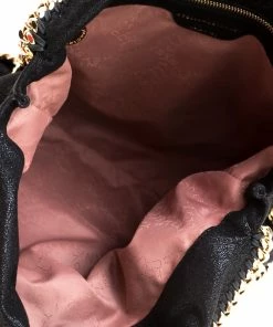 Discount ✨ Stella McCartney Black Faux Leather Medium Falabella Fold Over Tote For 👩 Women 💯 -Stella McCartney Shop luxury women stella mccartney used handbags p206386 004